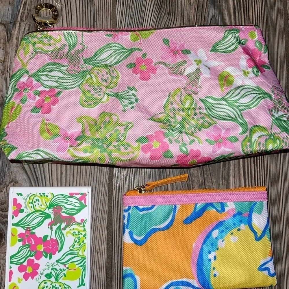 NEW Lilly Pulitzer & Estee Mirror and Makeup Bags